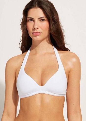 Calzedonia Soft Polstret Triangle Indonesia Bikini Toppe Dame Hvide | DK1967ZG