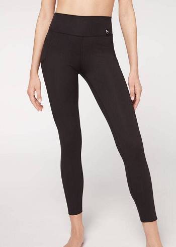 Calzedonia Soft Touch Atletiske Leggings Dame Sort | DK2690LH