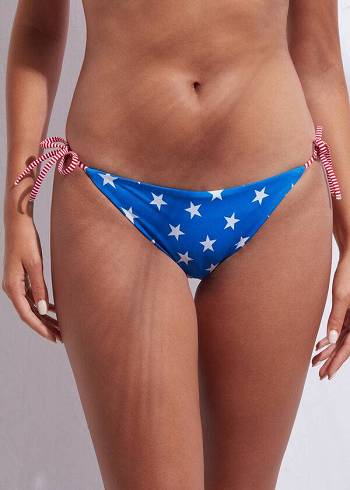 Calzedonia Star patterned Bikini Underdele Dame Blå | DK1576LH