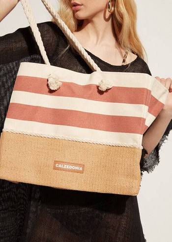 Calzedonia Stribet Beach Bag Accessories Dame Brune | DK1284DN