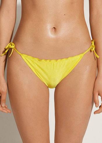 Calzedonia String Formentera Bikini Underdele Dame Gul | DK1593PQ