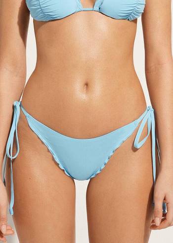 Calzedonia String Thong Islamorada Bikini Underdele Dame Blå | DK1617IS