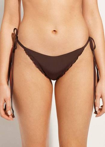 Calzedonia String Thong Islamorada Bikini Underdele Dame Kaffe Brune | DK1618OR