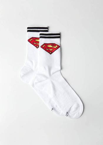 Calzedonia Superman Crew Sokker Herre Hvide | DK2860PQ