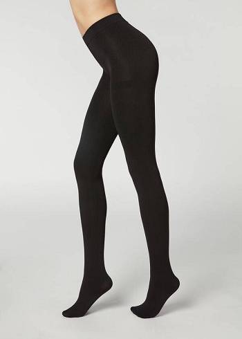 Calzedonia Thermal Super Opaque Tights Dame Sort | DK1070UT