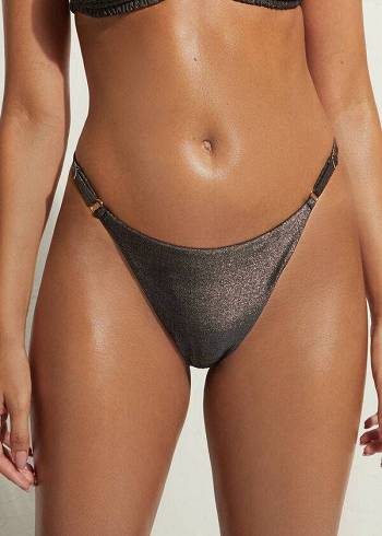 Calzedonia Thin Sides Thong Hollywood Bikini Underdele Dame Sort | DK1629ZG