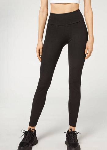 Calzedonia Total Shaper Leggings Dame Sort | DK2704YU