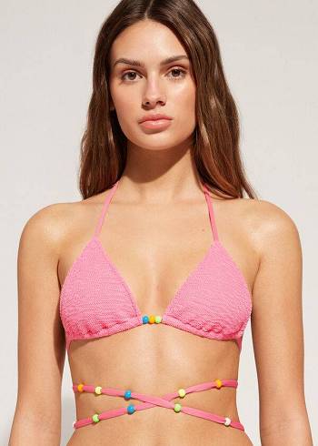 Calzedonia Triangle String Tie San Diego Bikini Toppe Dame Lyserød | DK2062AP