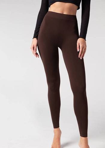 Calzedonia Ultra-Opaque Microfiber Leggings Dame Brune | DK2707EX