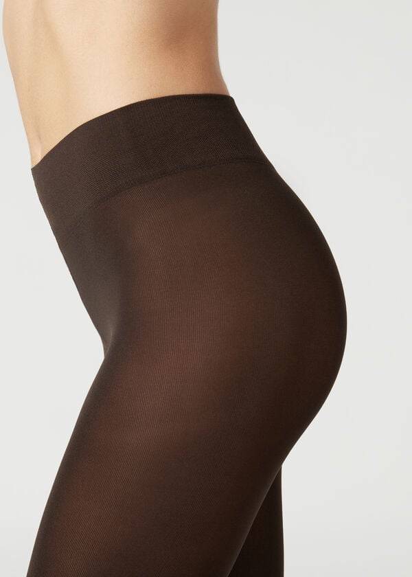 Calzedonia 100 Denier Total Komfort Soft Touch Opaque Tights Dame Kaffe | DK1011MA