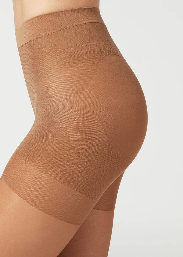 Calzedonia 15 Denier Total Shaper Sheer Tights Dame Khaki | DK1135ZG