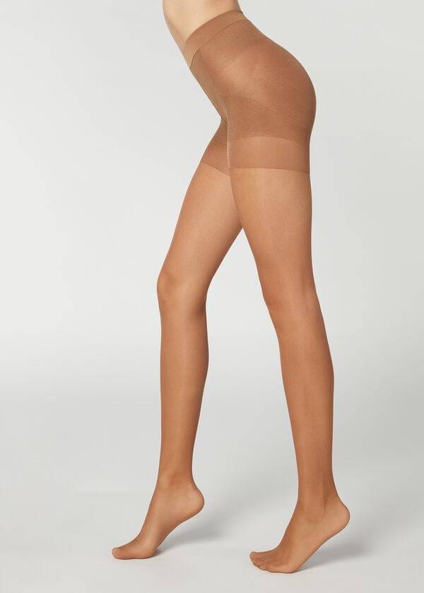 Calzedonia 15 Denier Total Shaper Sheer Tights Dame Khaki | DK1135ZG