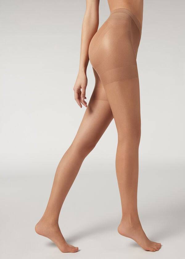 Calzedonia 15 Denier Total Shaper Sheer Tights Dame Brune | DK1138VD