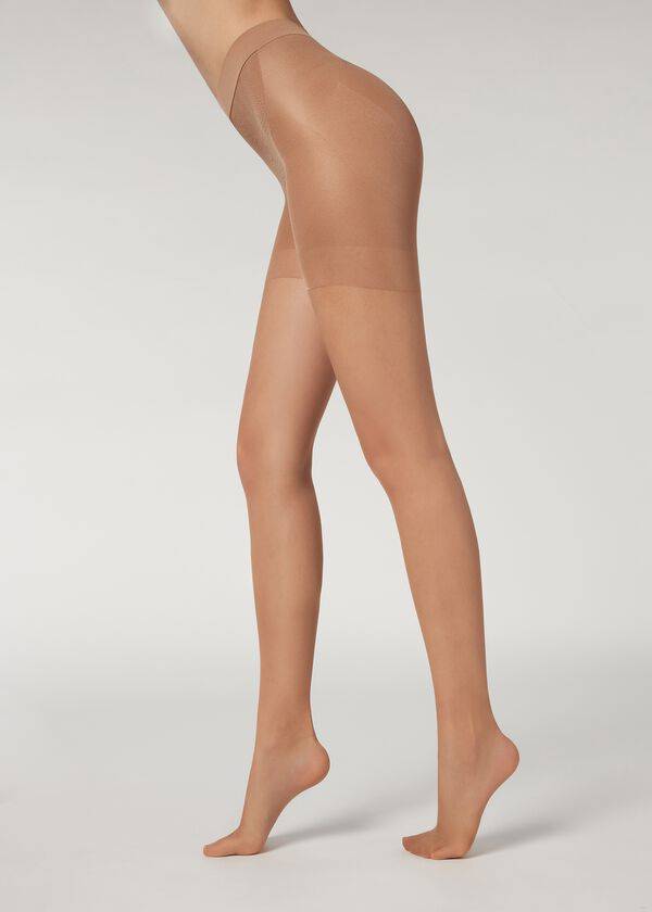 Calzedonia 15 Denier Total Shaper Sheer Tights Dame Brune | DK1138VD