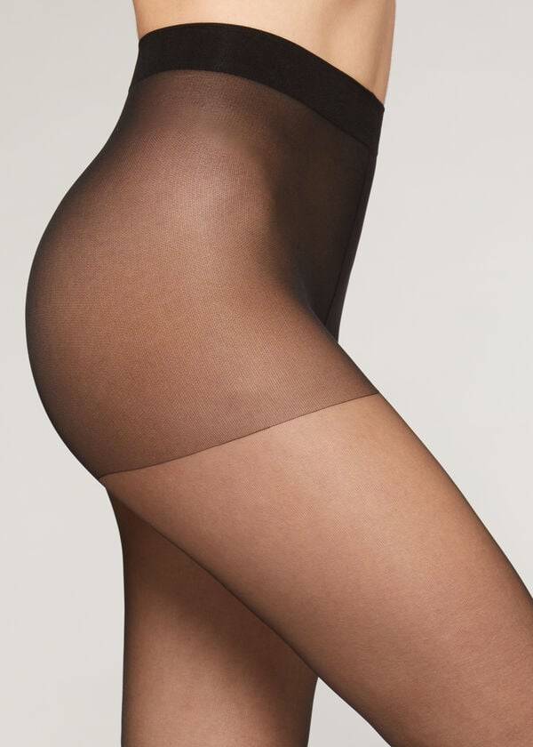 Calzedonia 20 denier essential matt Sheer Tights Dame Sort | DK1149IS