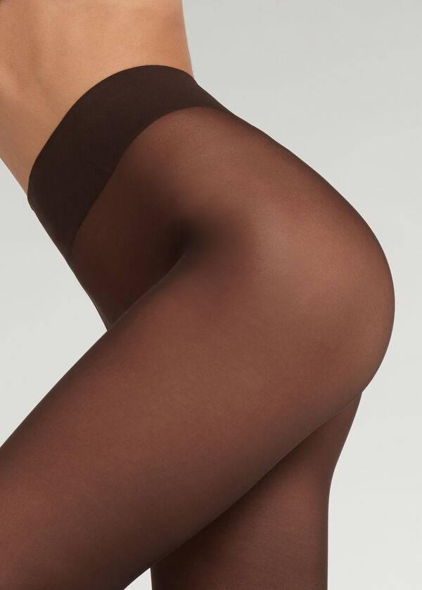 Calzedonia 30 Denier Total Komfort Soft Touch Opaque Tights Dame Kaffe | DK1015RW