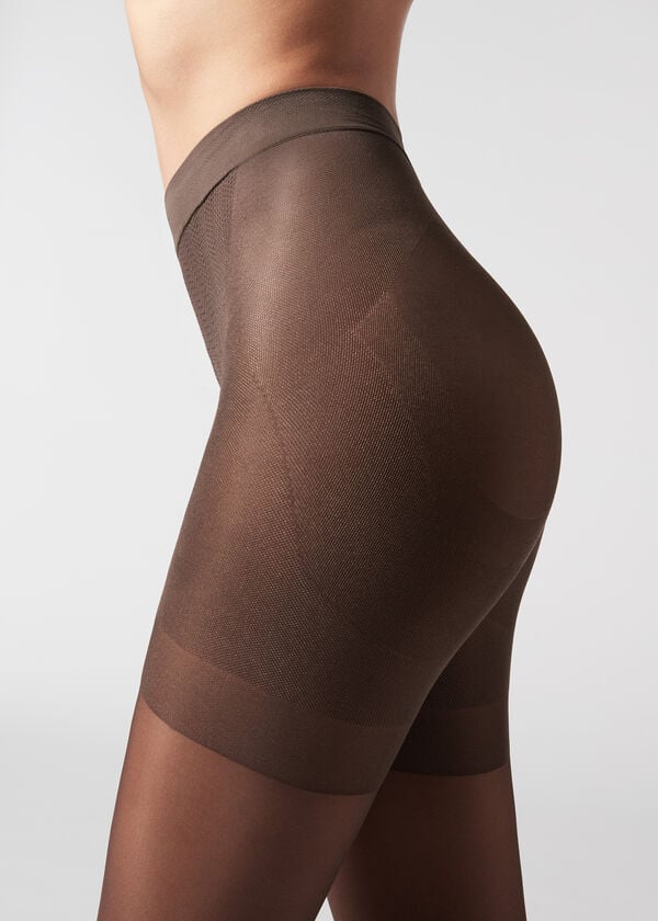 Calzedonia 30 Denier Total Shaper Sheer Tights Dame Kaffe | DK1190VD