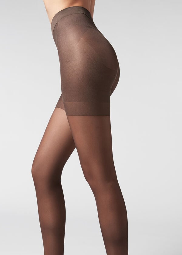 Calzedonia 30 Denier Total Shaper Sheer Tights Dame Kaffe | DK1190VD