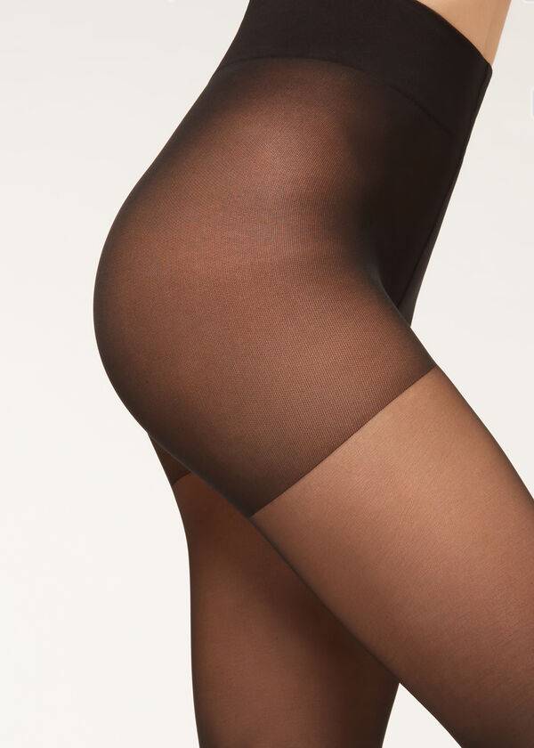 Calzedonia 40 Denier Action Medium Sheer Tights Dame Sort | DK1196EX