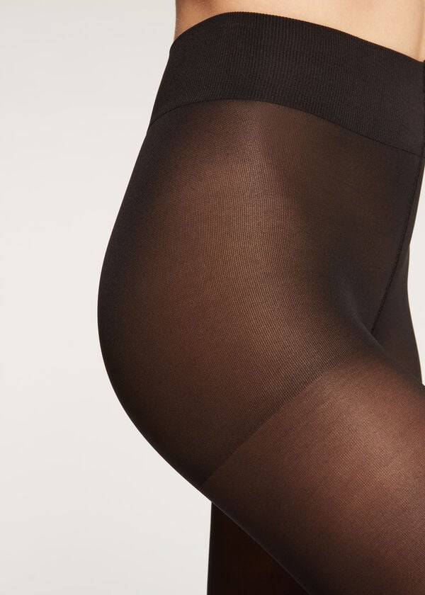 Calzedonia 40 Denier Action Strong Sheer Tights Dame Sort | DK1201IS