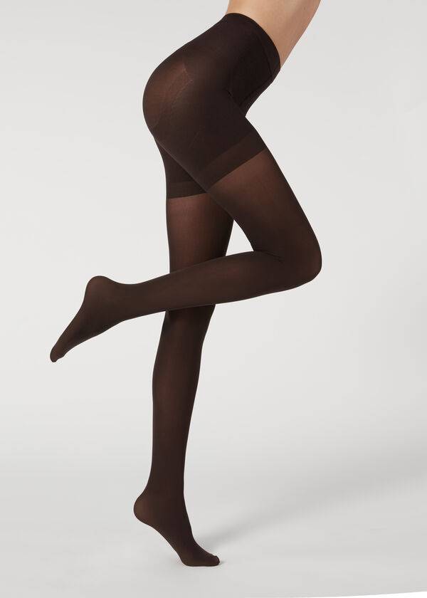 Calzedonia 50 Denier Total Shaper Opaque Tights Dame Kaffe | DK1037MA