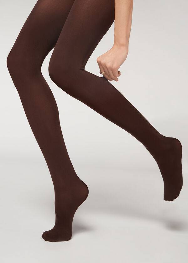 Calzedonia 50 Denier Totally Invisible Opaque Tights Dame Kaffe | DK1041RW