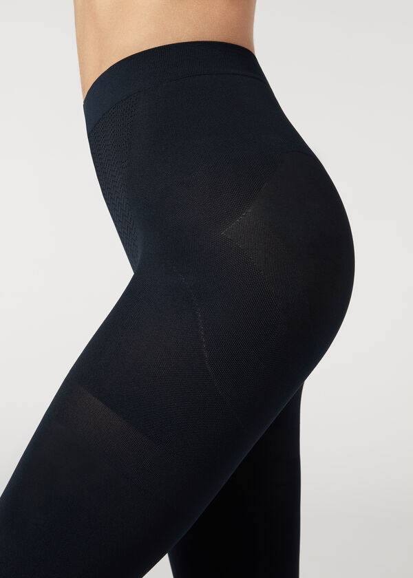 Calzedonia 80 Denier Super Opaque Total Shaper Tights Dame Blå | DK1046OR