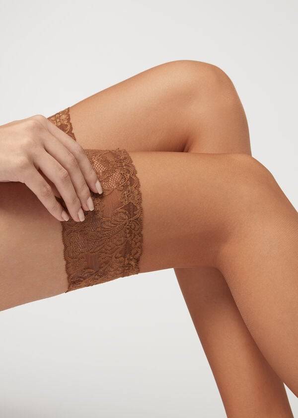 Calzedonia 8 Denier Ultra Sheer Thigh-Highs Strømper Dame Beige | DK1256AP