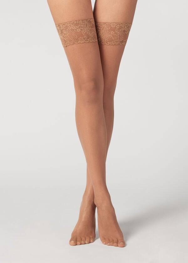 Calzedonia 8 Denier Ultra Sheer Thigh-Highs Strømper Dame Brune | DK1257SO