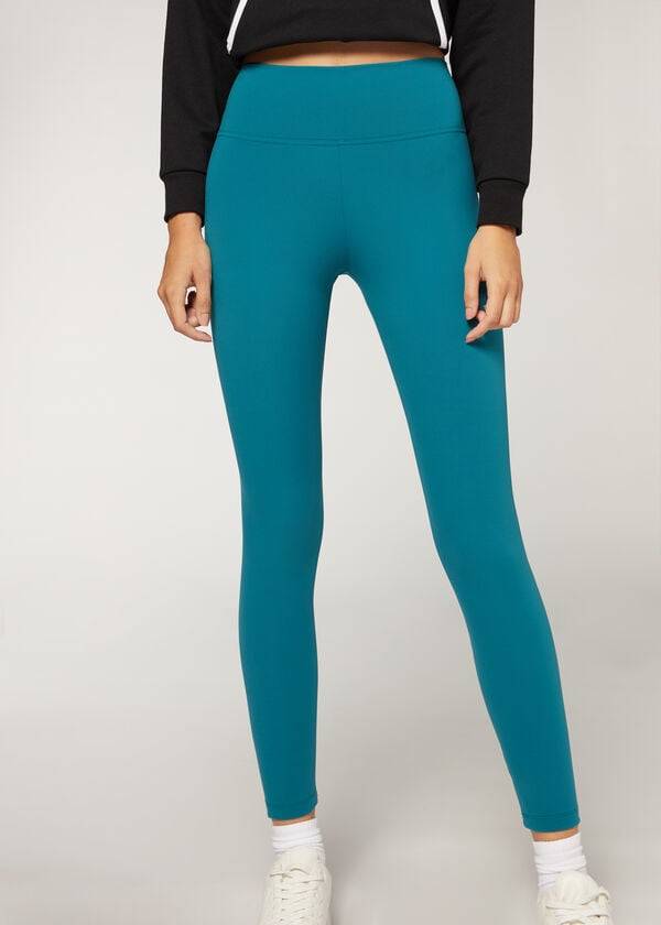 Calzedonia Active Leggings Dame Blå | DK2619LH