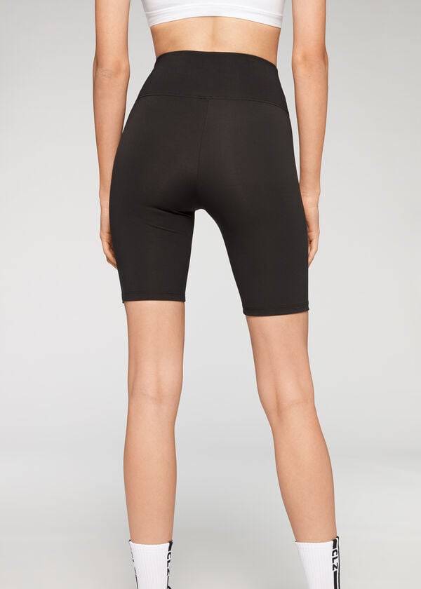 Calzedonia Atletiske Bike Leggings Dame Sort | DK2621JJ