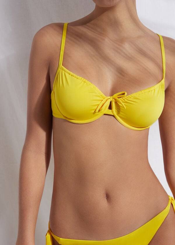 Calzedonia Balconette Indonesia Eco Bikini Toppe Dame Gul | DK1665RW