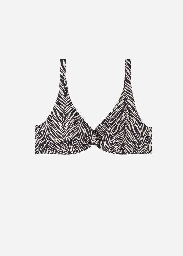 Calzedonia Balconette Zebra Nairobi Bikini Toppe Dame Sort | DK1683CE