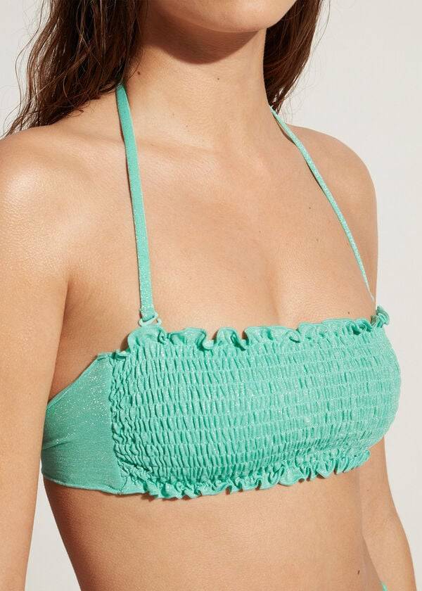 Calzedonia Bandeau Formentera Bikini Toppe Dame Grøn | DK1689WY