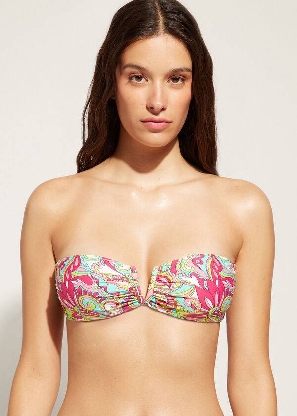 Calzedonia Bandeau Londra Bikini Toppe Dame Lyserød | DK1696OR