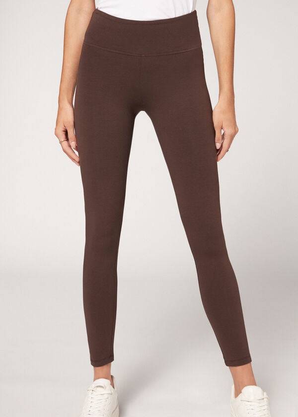 Calzedonia Bomulds Leggings Dame Brune | DK2640NB