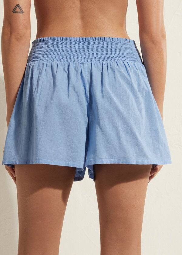 Calzedonia Bomulds Shorts Cover Ups Dame Blå | DK2118GL