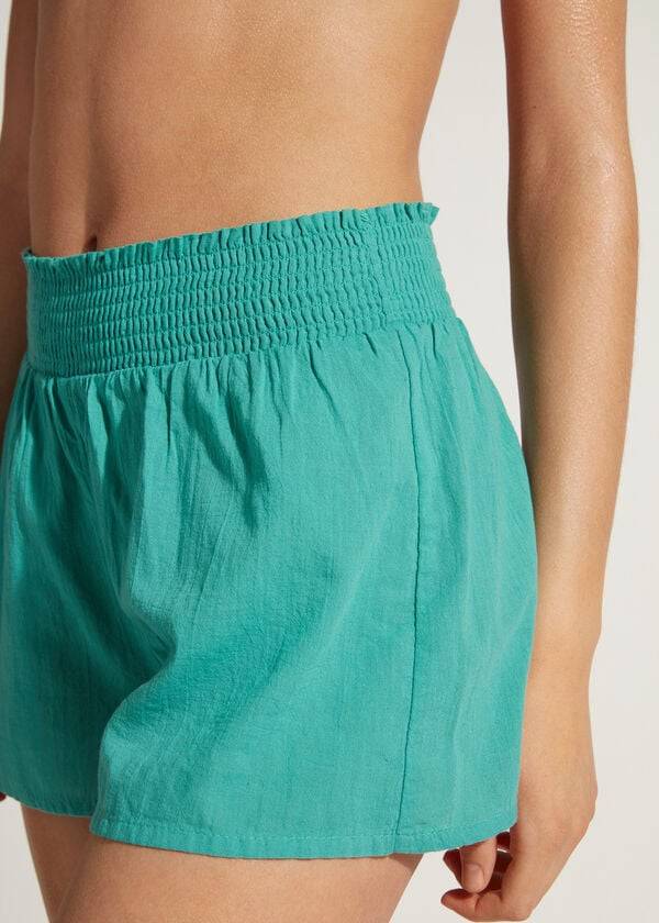 Calzedonia Bomulds Shorts Cover Ups Dame Turkis | DK2119HK