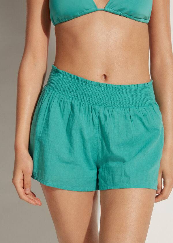 Calzedonia Bomulds Shorts Cover Ups Dame Turkis | DK2119HK