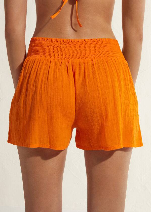 Calzedonia Bomulds Shorts Cover Ups Dame Orange | DK2121KI