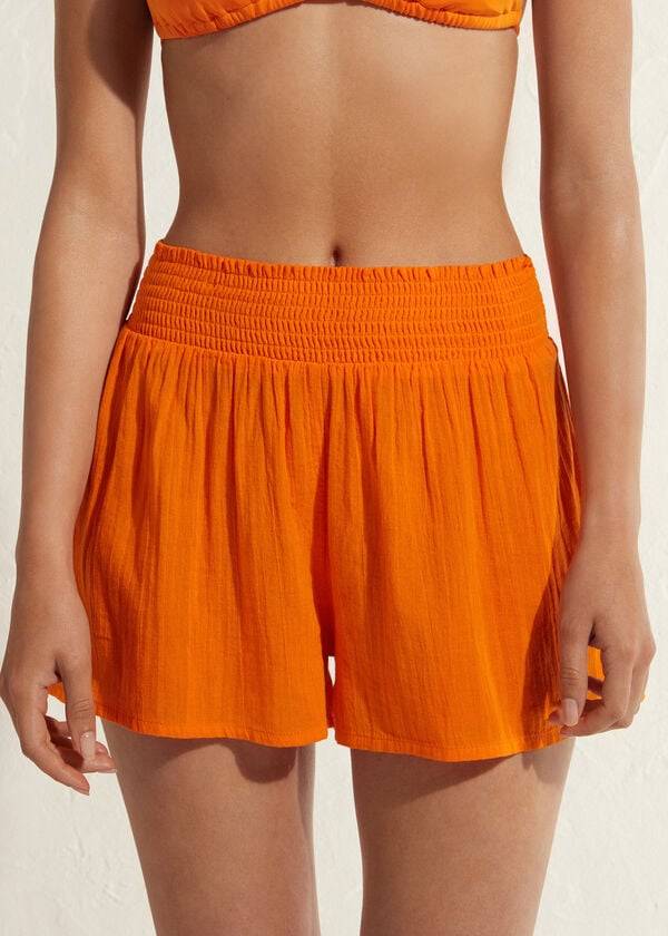 Calzedonia Bomulds Shorts Cover Ups Dame Orange | DK2121KI