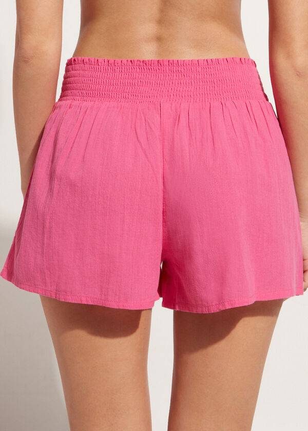 Calzedonia Bomulds Shorts Cover Ups Dame Lyserød | DK2123ZG