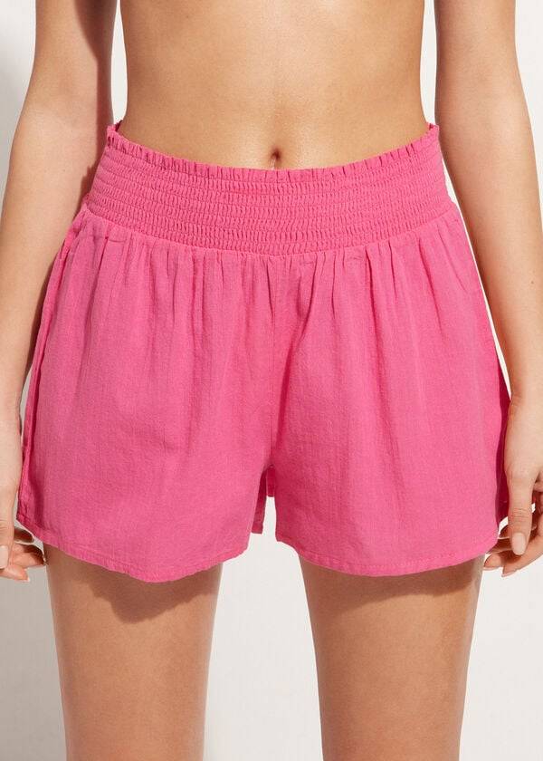 Calzedonia Bomulds Shorts Cover Ups Dame Lyserød | DK2123ZG