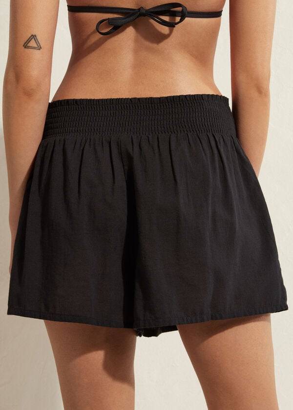 Calzedonia Bomulds Shorts Cover Ups Dame Sort | DK2125CE