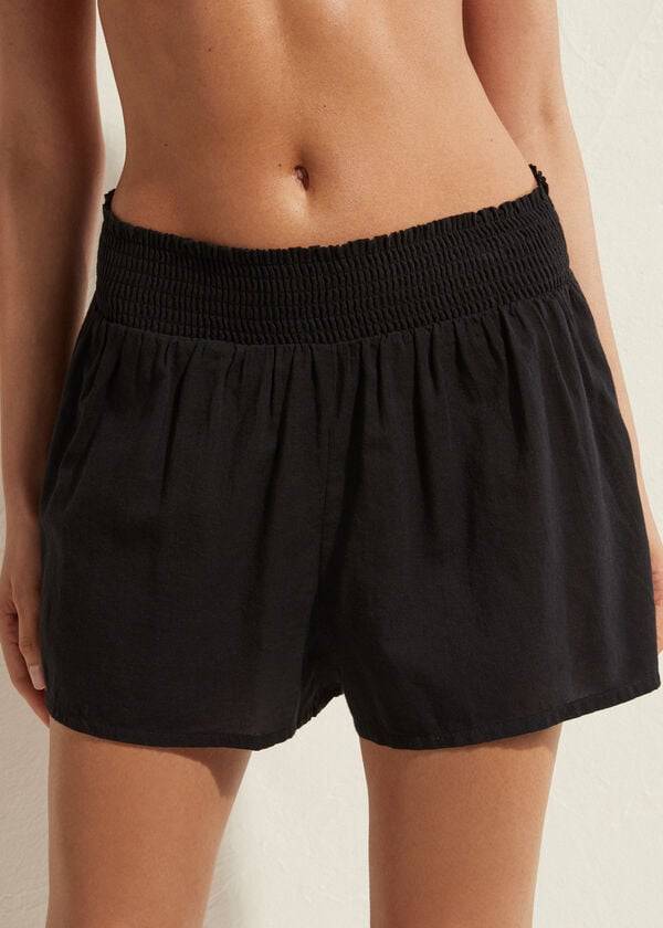 Calzedonia Bomulds Shorts Cover Ups Dame Sort | DK2125CE