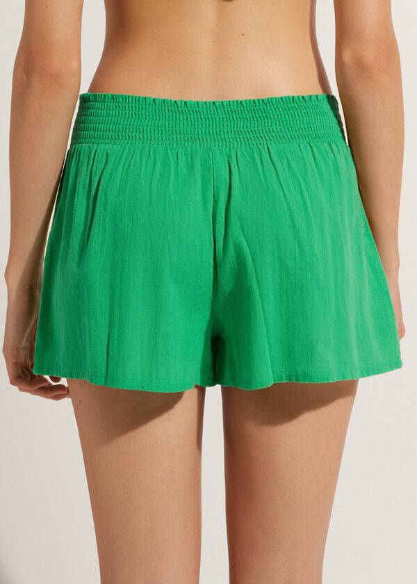 Calzedonia Bomulds Shorts Cover Ups Dame Grøn | DK2126VD