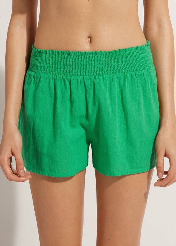 Calzedonia Bomulds Shorts Cover Ups Dame Grøn | DK2126VD