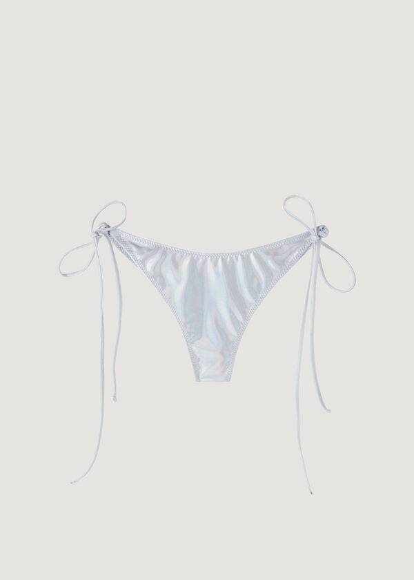 Calzedonia Brazilian Side Tie Daytona Bikini Underdele Dame Sølv | DK1322NB