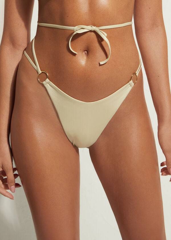 Calzedonia Brazilian String Abu Dhabi Bikini Underdele Dame Guld | DK1326EX