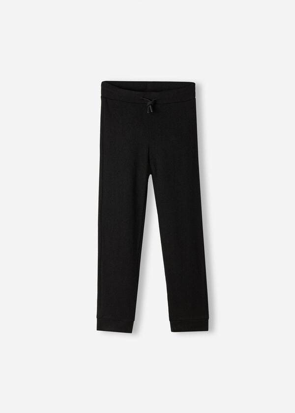 Calzedonia Cashmere Blend Stretch Sports Leggings Børn Sort | DK3120HK